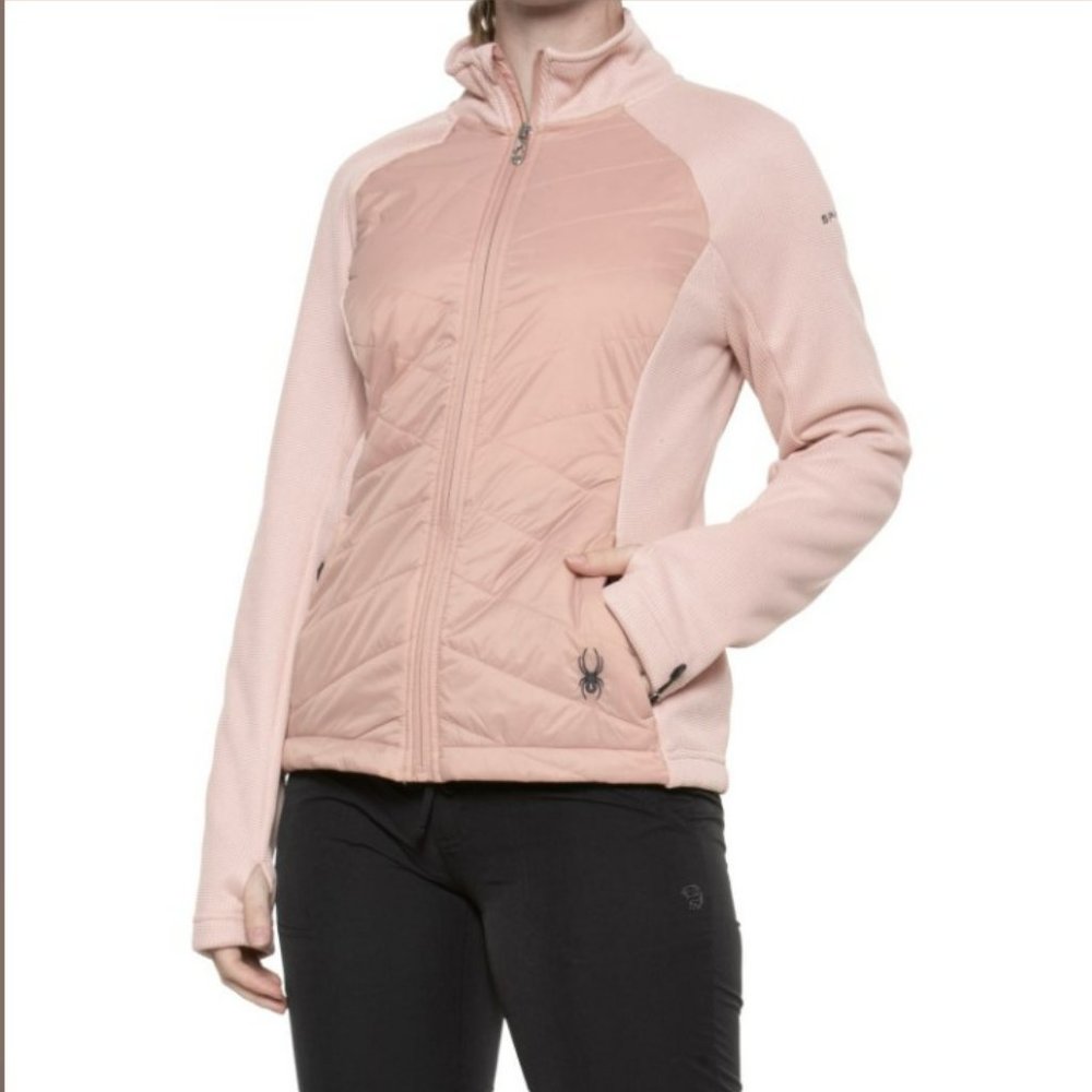 Spyder Nova Hybrid Sweater Fleece and Quilted Puffer Insulated Jacket Large